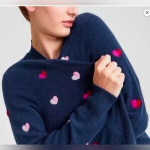 Women's Cashmere Heart-Embroidered Long Open Cardigan